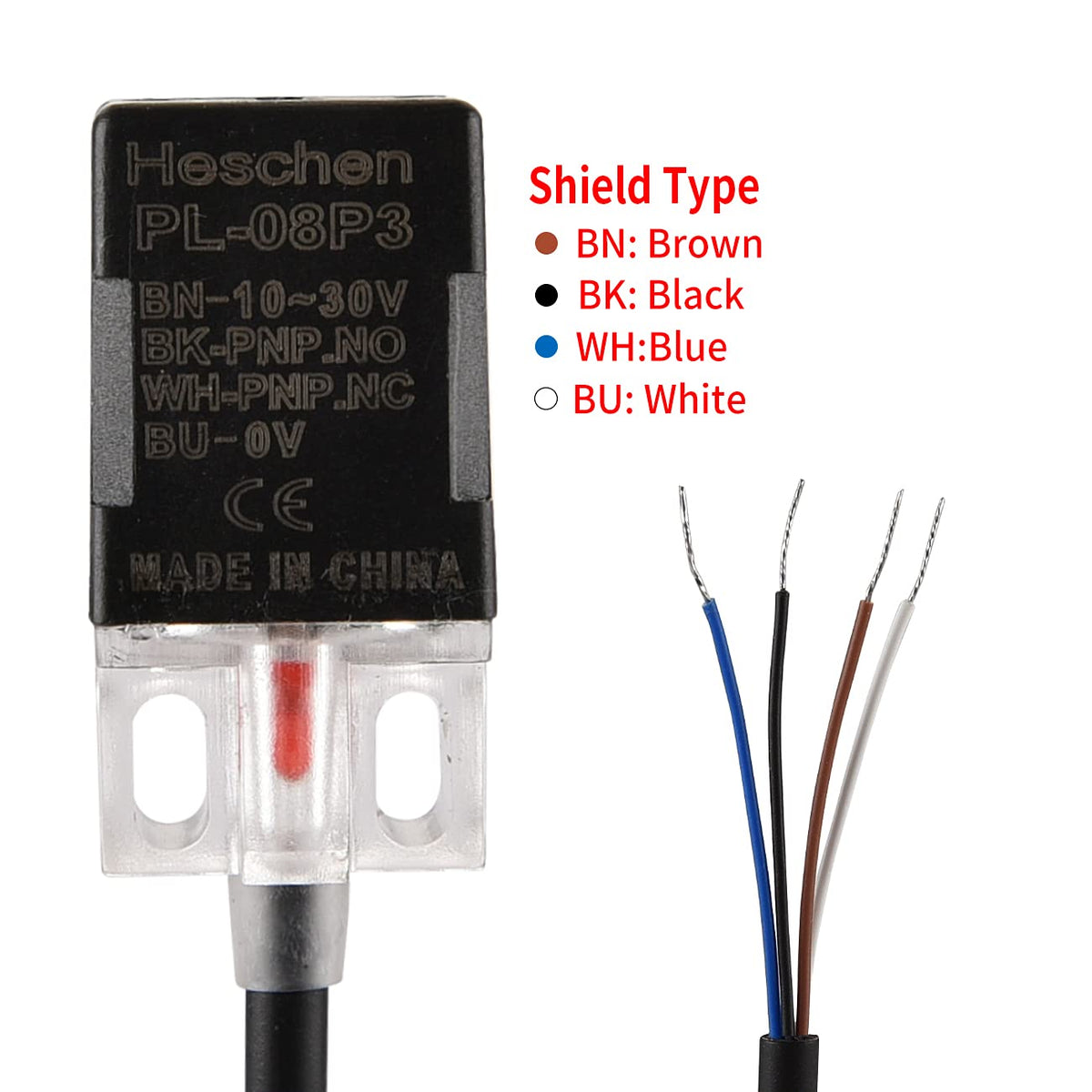 Heschen Square Inductive Proximity Sensor Switch Non-Shield Type PL-08