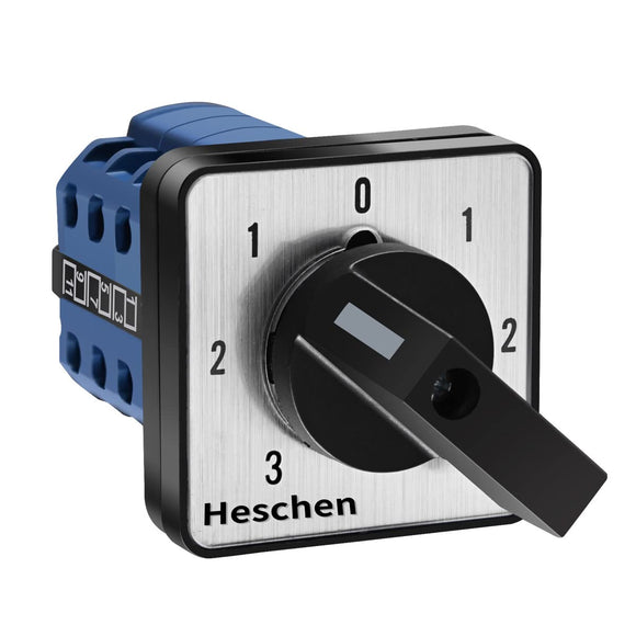 Heschen Universal Rotary Cam Selector Changeover Switch SZW26-20/ZC.FF.3 660V 20A 7 Position 3 Phase 12 Terminals CE