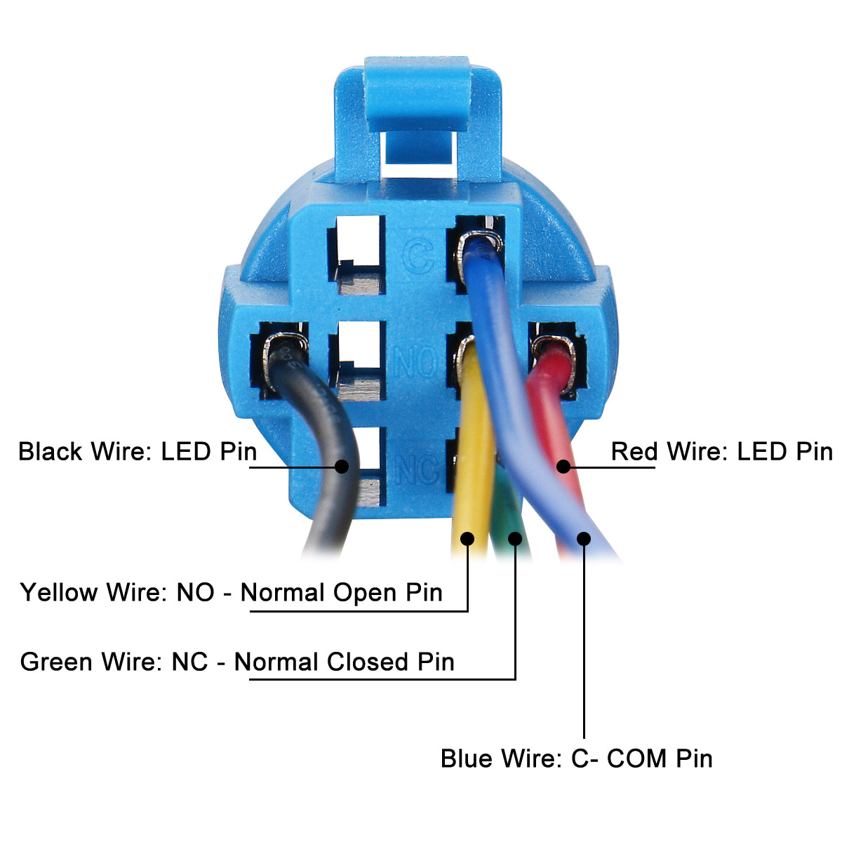 Wiring Plug with Harness for 16mm 5/8 Push Button Switch ON Off 1 NO 1 NC  Wire Connectors – Heschen