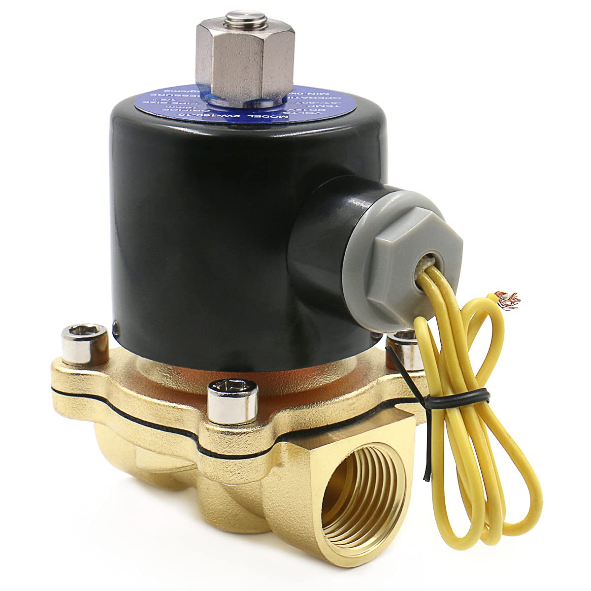 1/2 Inch 4-Way Pneumatic Solenoid Valve - 12V DC Electric Directional Control Valve