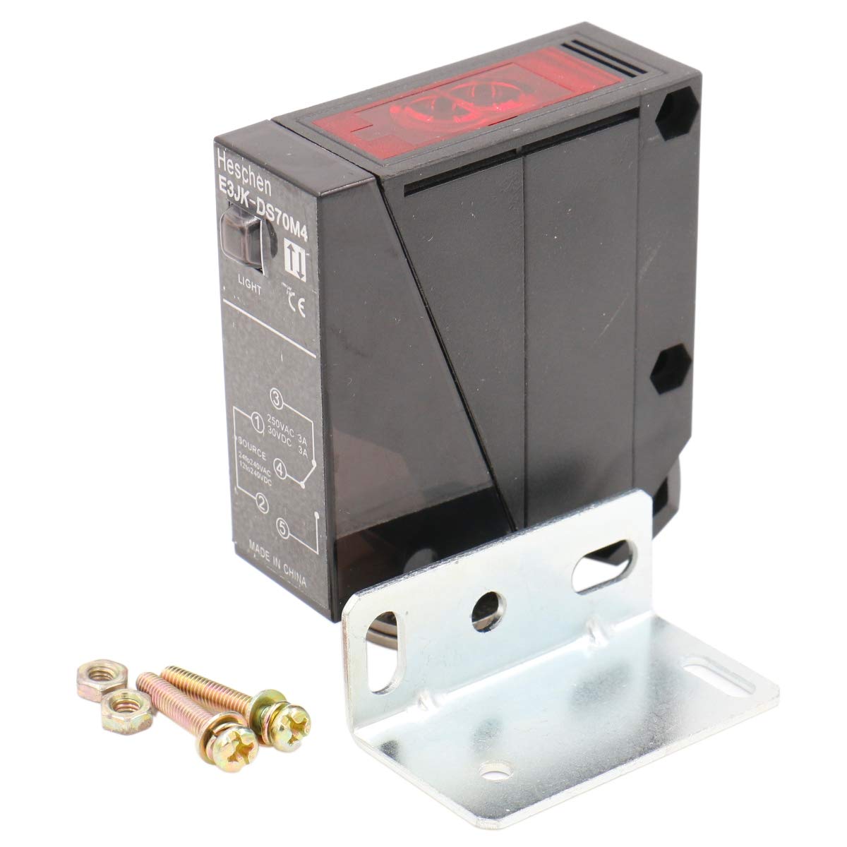Heschen Interrupteur photoélectrique E3J-DS704 12-240VDC 24-240VAC Heschen Interrupteur photoélectrique E3J-DS704 12-240VDC 24-240VAC