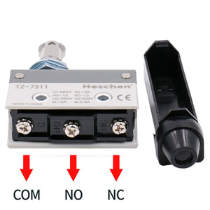 Interrupteur de fin de course horizontal actionneur de levier de charnière court