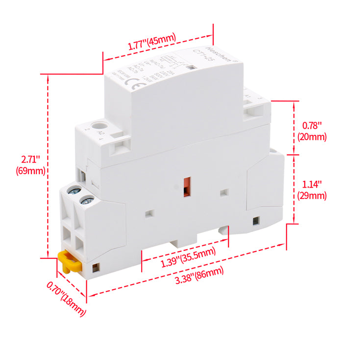 Contactor de CA doméstico CT1-25 25A 2 polos NO