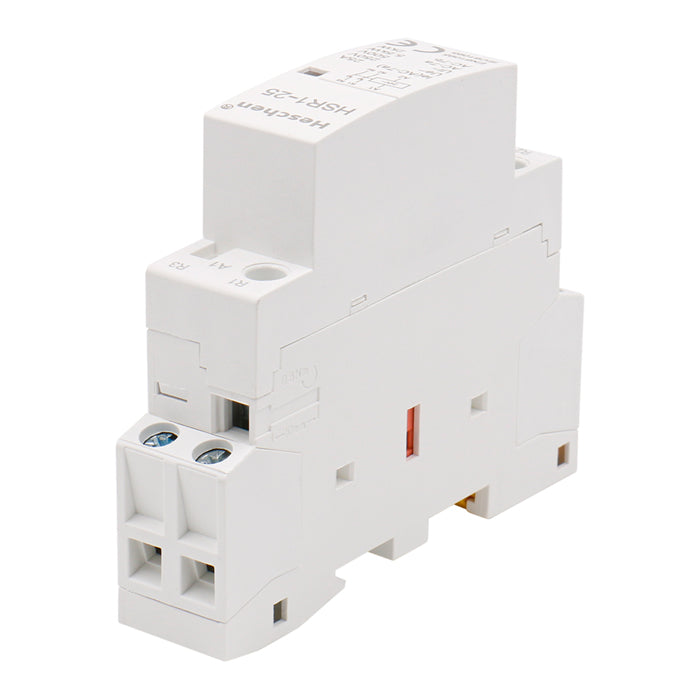 Contacteur AC Heschen HSR1-20 - 20A, 2NC, Bobine 12V DC - Montage Rail DIN 35mm