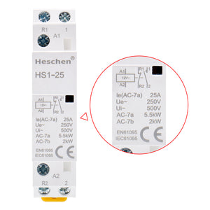 Contactor AC doméstico CT1-25 25A 2 Polos 1NO 1NC