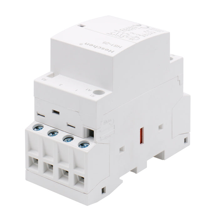 Contacteur Domestique Heschen 16A, 2 Pôles, 1NO+1NC – Pour Montage Sur Rail DIN, Tension 24V AC