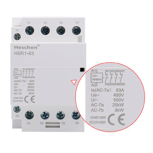 Contacteur CA domestique HSR1-63 63A 4P NC normalement fermé