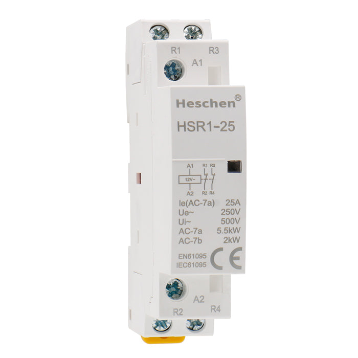 Heschen Huishoudelijke AC Schakelaar, CT1-25, le 25A, 2 Pole Twee Normaal Open, AC 24V Spoel Voltage, 35mm DIN Rail Mount Heschen Huishoudelijke AC Schakelaar, CT1-25, le 25A, 2 Pole Twee Normaal Open, AC 24V Spoel Voltage, 35mm DIN Rail Mount