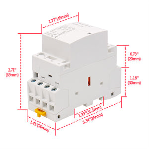 Contactor de CA doméstico HSR1-25 25A 4P NC Normalmente cerrado