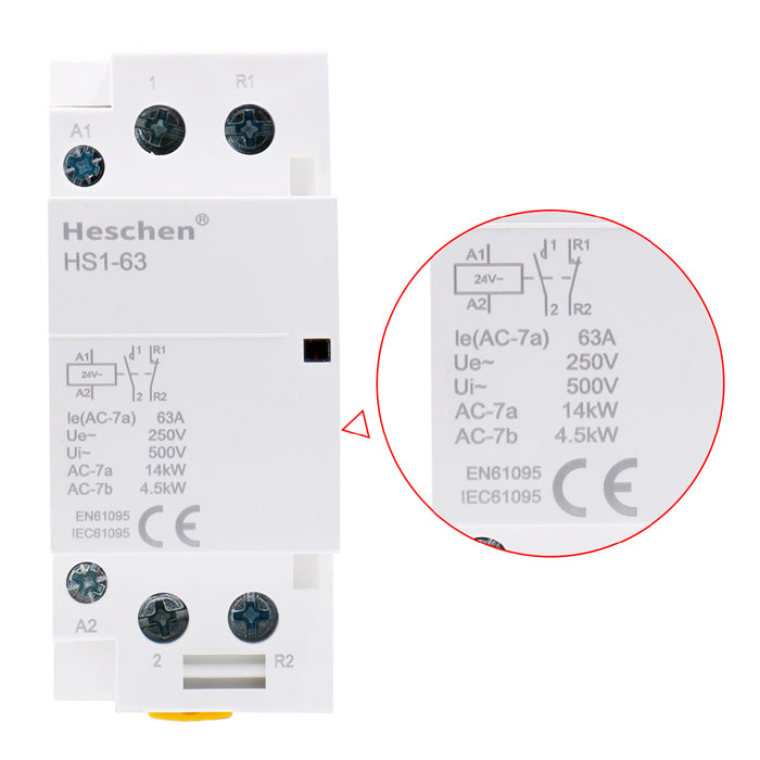 Contactor de CA doméstico CT1-63 63A 2 polos 1NA 1NC