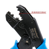 Heschen Ratchet Crimper Plier HS-101 Non-Insulated Cable Terminals Crimping Tools Use for 1.5-10 mm² (15-7 AWG) Blue