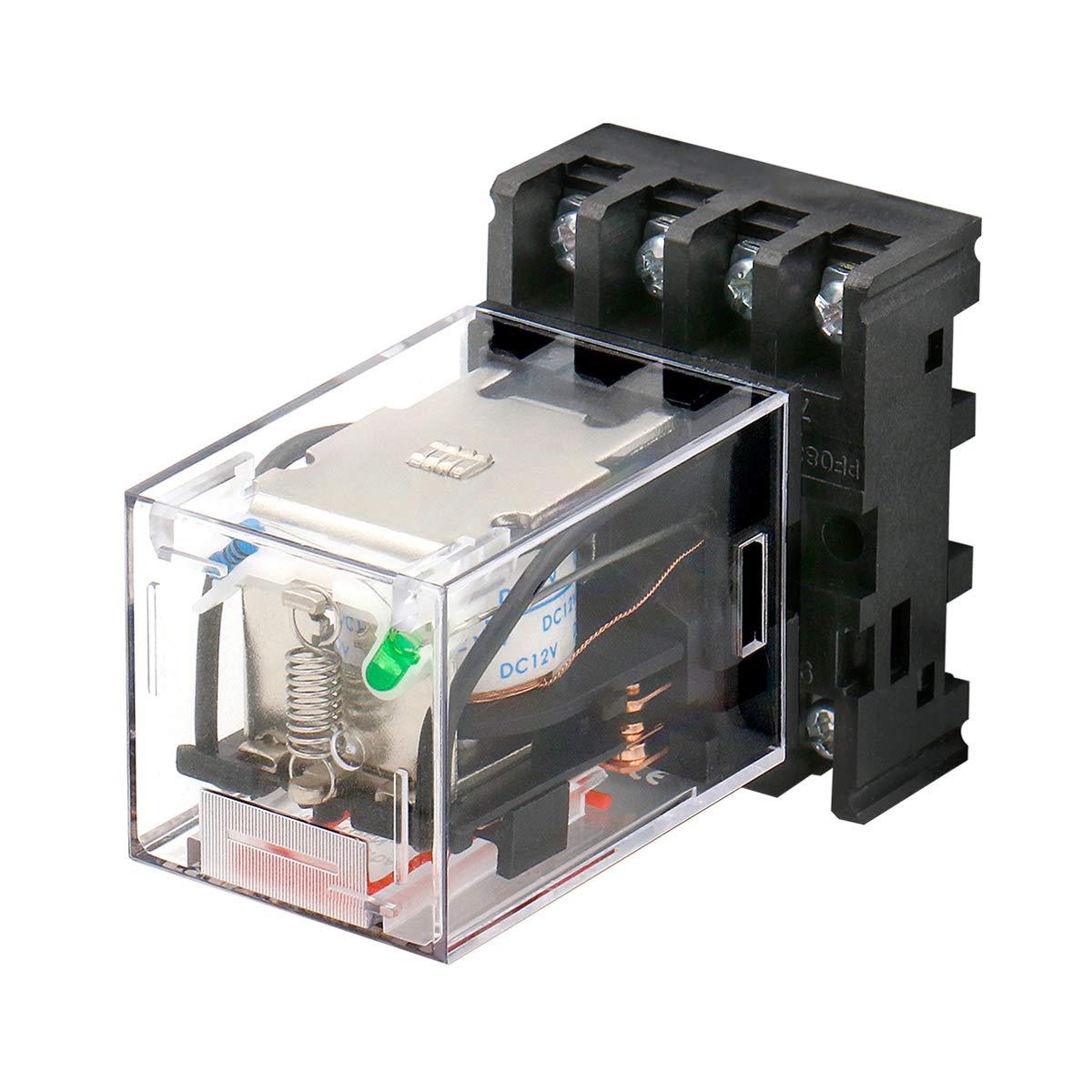 Heschen Gereral Purpose Relay MK2P-I AC 220V Coil DPDT 8 Pin with Plug-in  Terminal Socket PYF83A