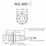 Heschen 2mm Non-embedded Inductive Sensor Switch Ni2-M8-RP6X Cylindrical Type DC 10-30V 3 Wire PNP NC(Normally Closed) CE