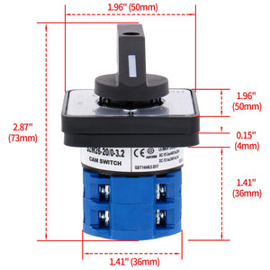 commutatore a camme 20A 4 posizioni 2 fasi