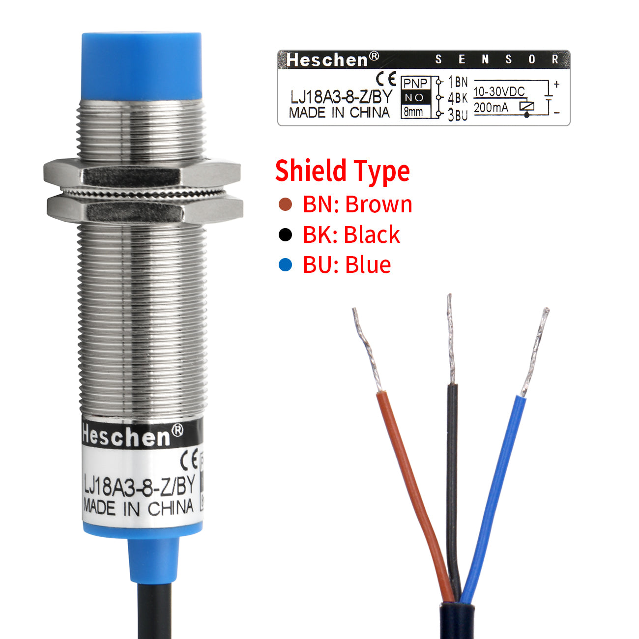 M18 Inductieve naderingssensorschakelaar LJ18A3-8-Z/BX