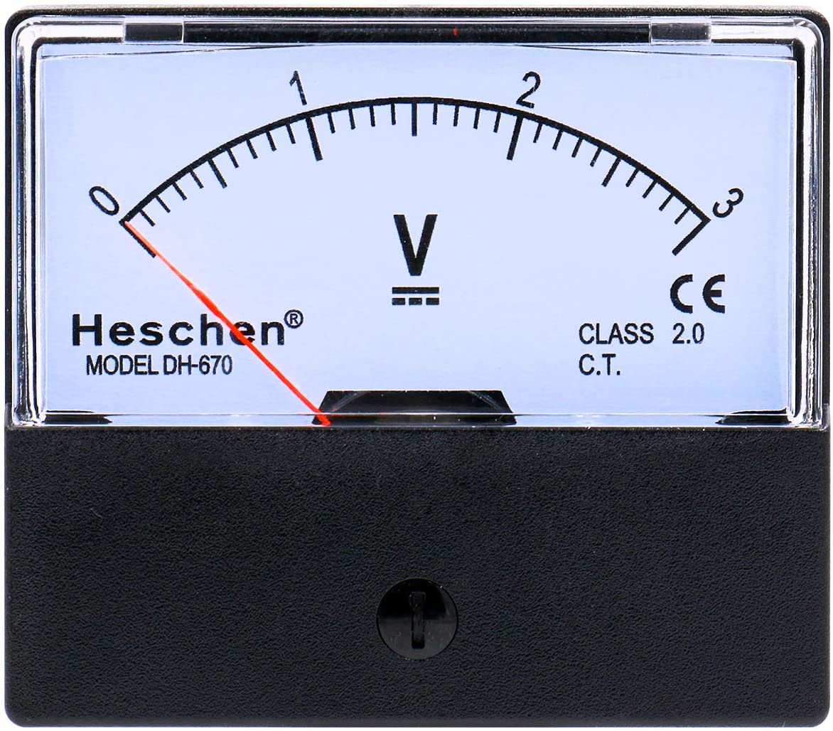 Heschen Voltmètre 85L1–5 V rectangulaire monté sur panneau - AC 0–5 V -  Classe 2.5 - Blanc