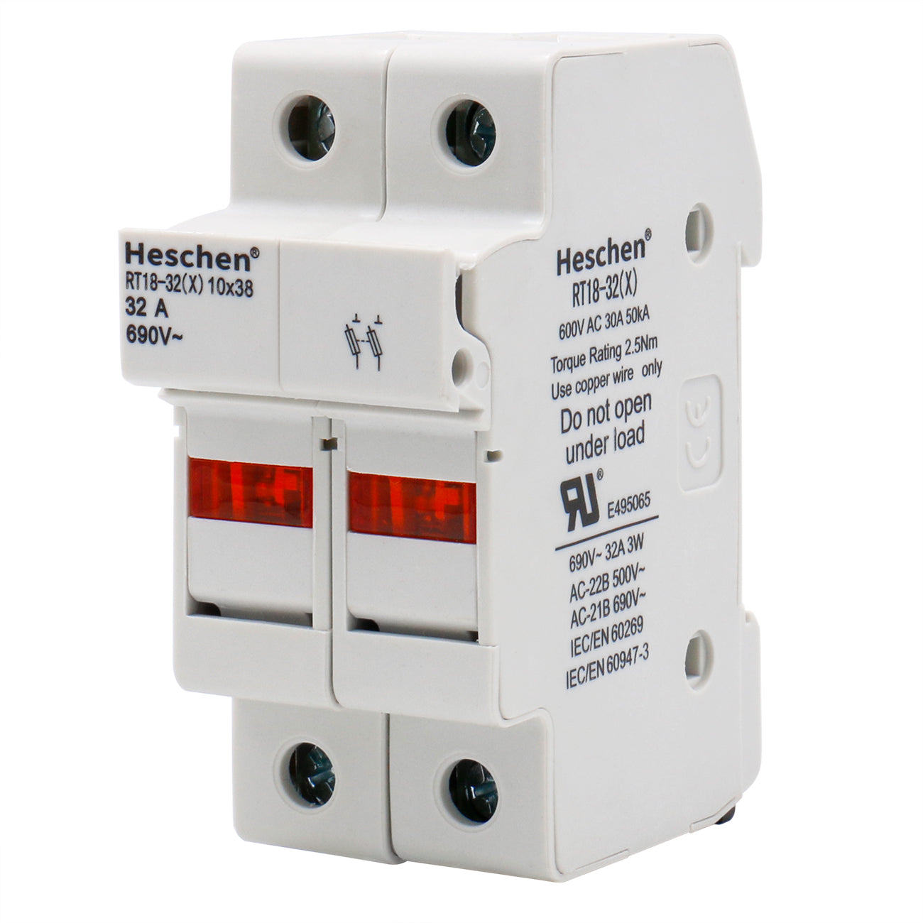 Protector Circuito Fusible Tubular Cerámico Heschen RT18-125 - 100A 500VAC, Tipo GG (Pack De 5 Unidades) Fusible Cerámico RT18 Protector Circuito Fusible Tubular Cerámico Heschen RT18-125 - 100A 500VAC, Tipo GG (Pack De 5 Unidades) Fusible Cerámico RT18