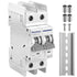 Heschen DC Miniature Circuit Breaker, HSB6C-DC, 2 Poles, DC500V C6A/10A/16A/20A/25A/32A/40A/50A/63A, Photovoltaic Circuit Breaker, for Solar PV System Solar Panels Grid System, 35mm DIN Rail Mounting