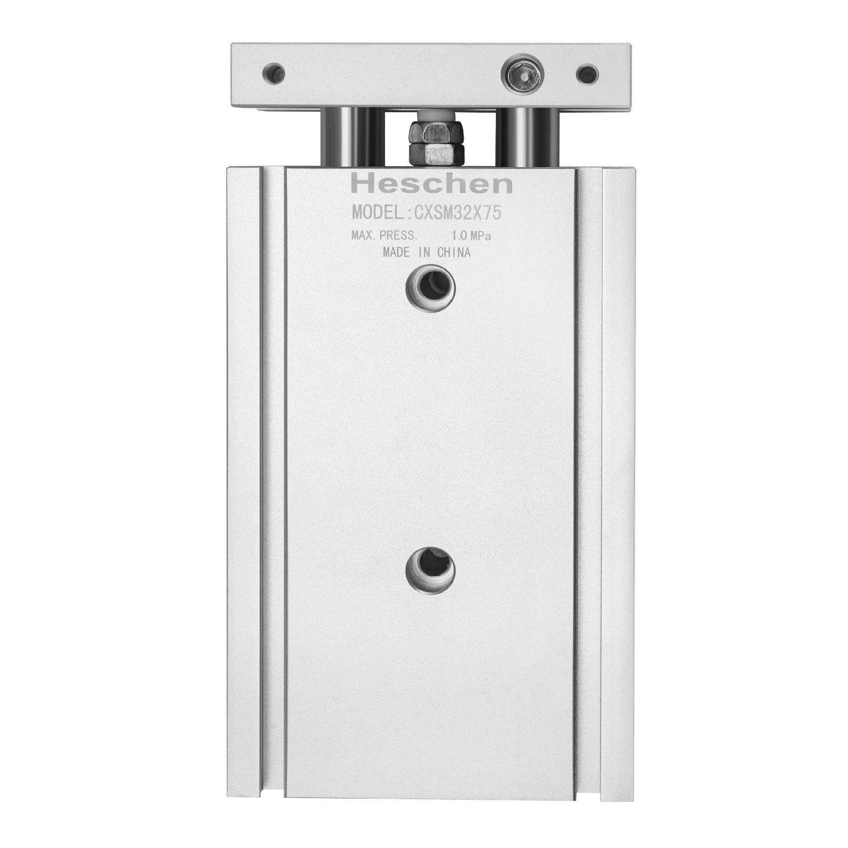 Heschen Compact Aluminum Air Cylinder CXSM 32-75 Guide Rod Plate Double Rod Guided Pneumatic Slide Bearing Cushioned