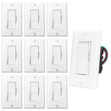 Decora Slide Dimmer with Wall Plate,LED/CFL/Incandescent, Single-Pole 3-Way, 120V 600W, on/Off Switch, White