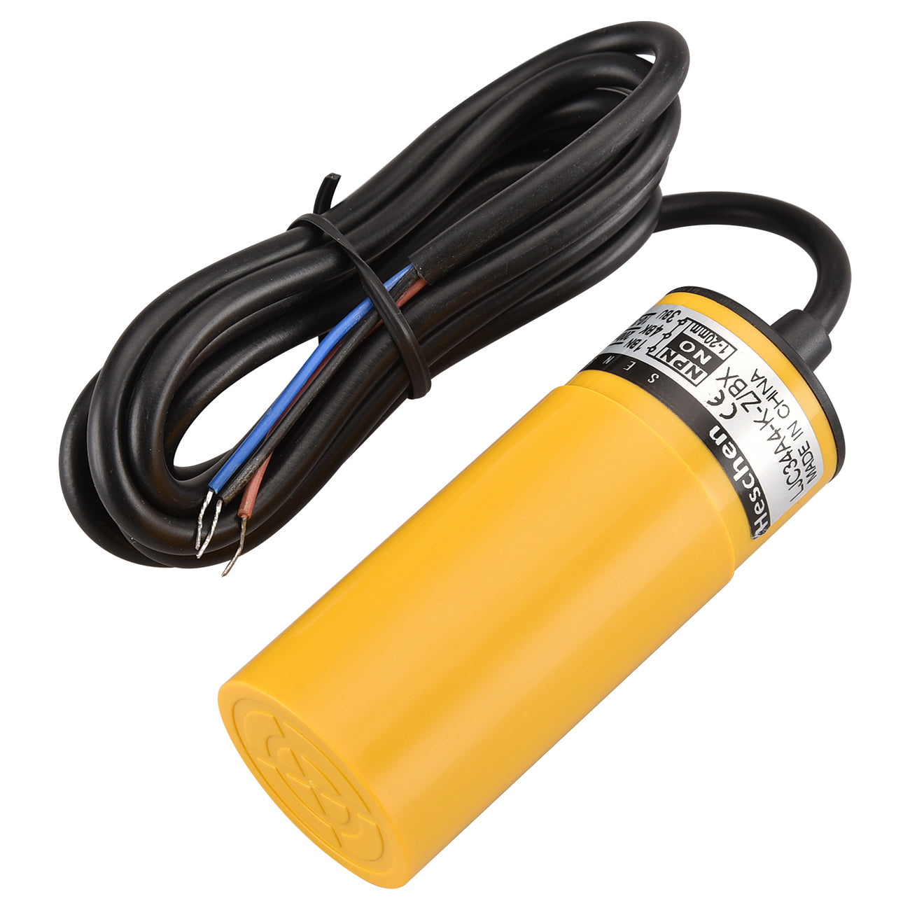 Heschen 34mm Diameter Capacitive Proximity Sensor Switch, Non-Shield Type, LJC34A4-K-Z/BX, Detector 1-20mm, 10-30VDC 200mA, NPN Normally Open(NO), 3 wire, CE Listed