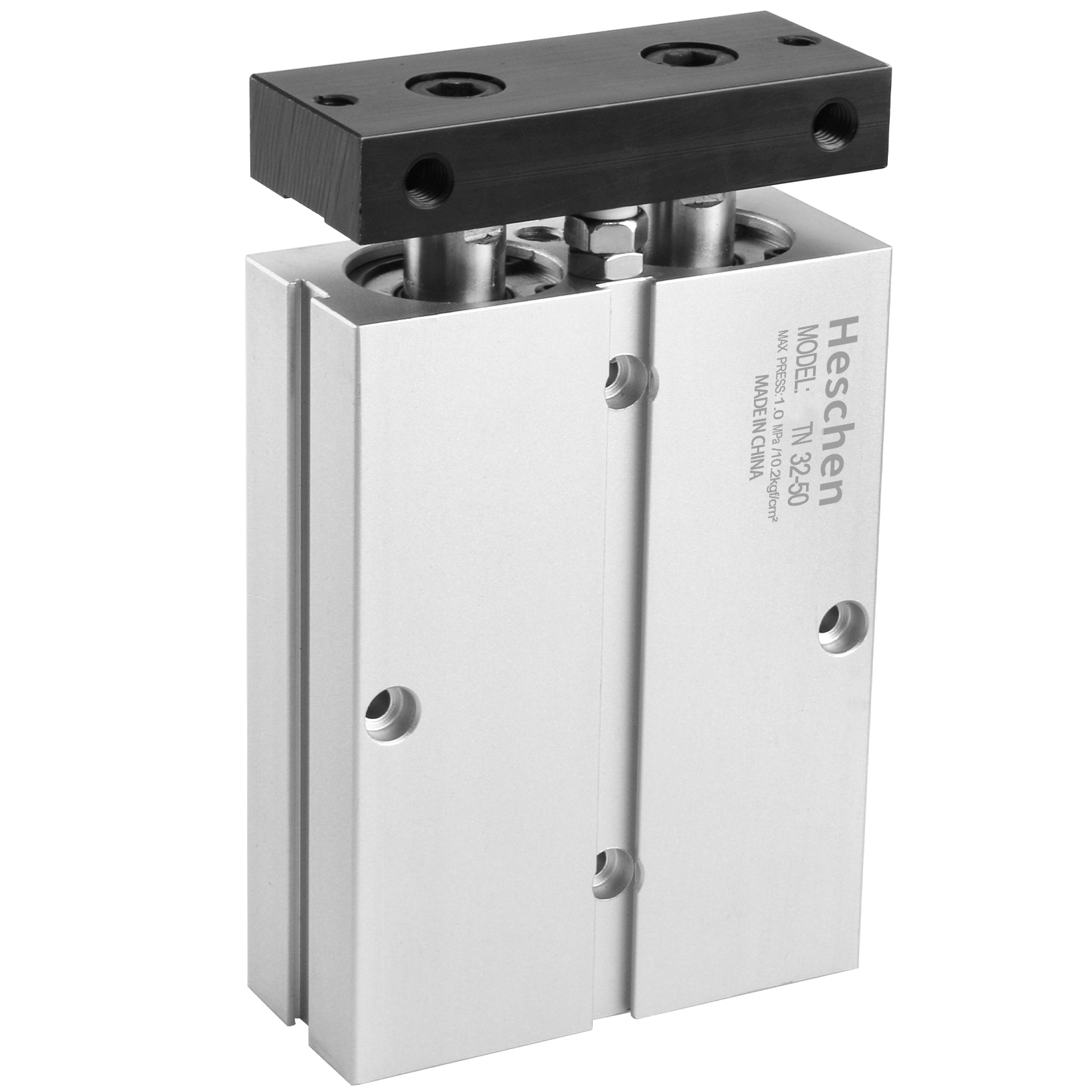 Heschen Pneumatic Air Cylinder TN32-50 32mm Bore 50mm Stroke Double-Rod Double-Acting Aluminum