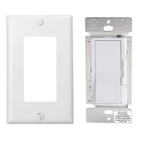 Decora Slide Dimmer with Wall Plate,LED/CFL/Incandescent, Single-Pole 3-Way, 120V 600W, on/Off Switch, White