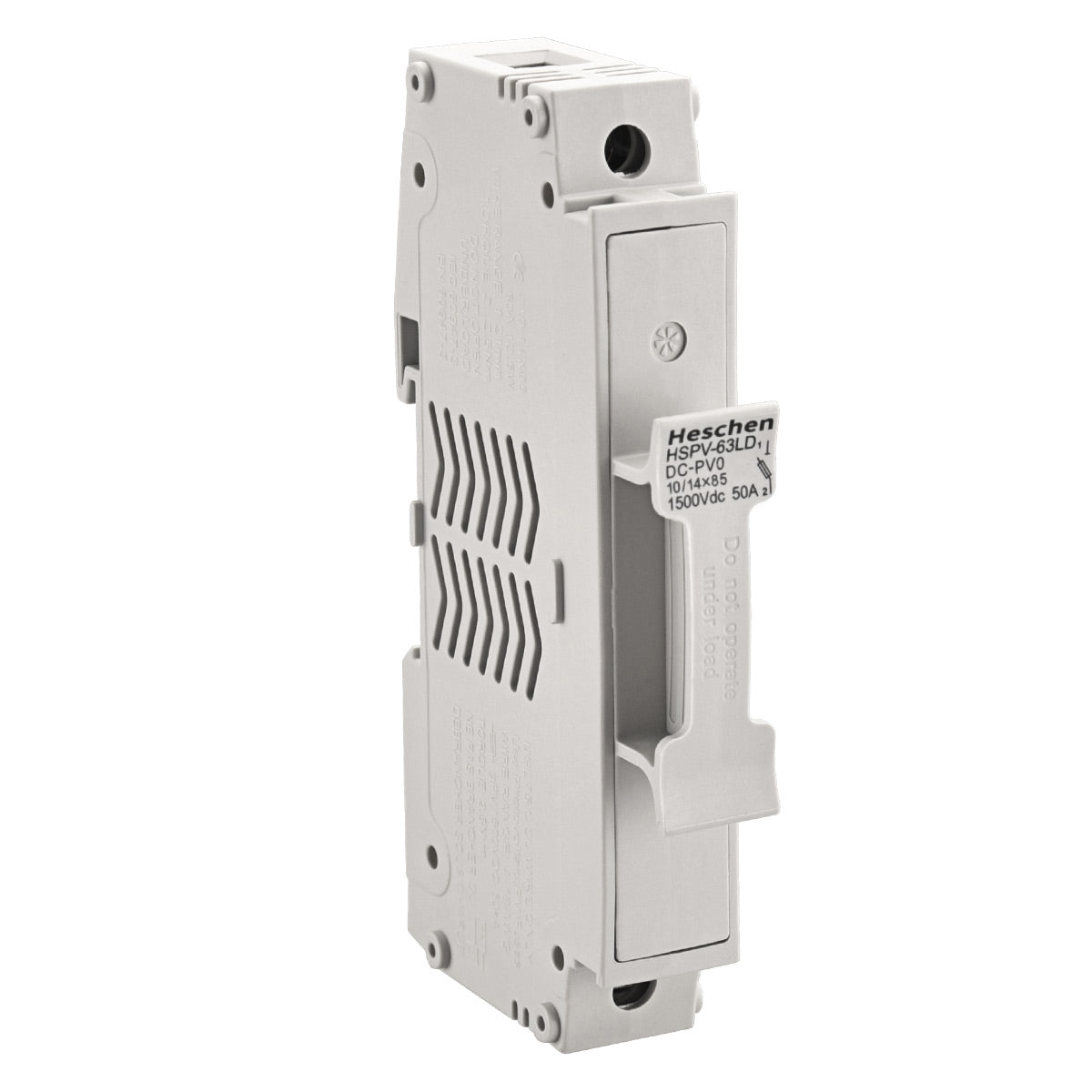 Heschen Solar/Photovoltaic Fuse Holder, PV Fuse Holder, HSPV-63LD, DC1500V 50A, 1 Pole, 35mm DIN Rail Mounting, for HSPV-32L HSPV-63L 10/14 * 85mm Fuse, CE Listed