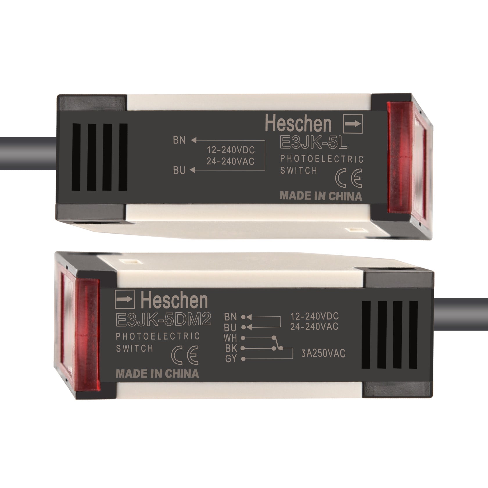 Heschen Photoelectric Switch E3JK-5DM2-5L 24-240 VAC/12-240 VDC Bijection Type Detection Distance 5m