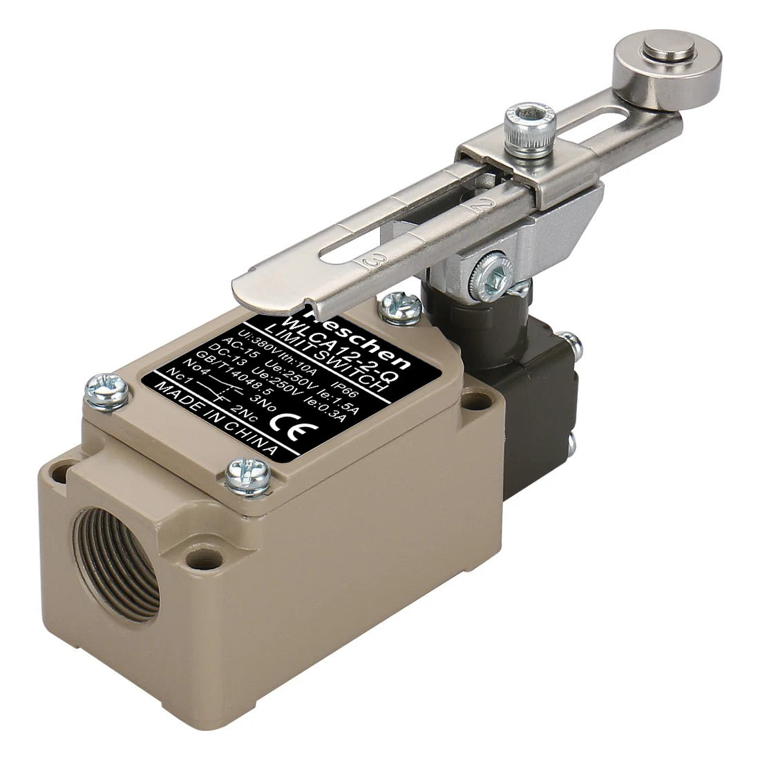 Heschen Adjustable Rotary Roller Lever Limit Switch WLCA12-2-Q (TZ-5108) Momentary 380V 10A