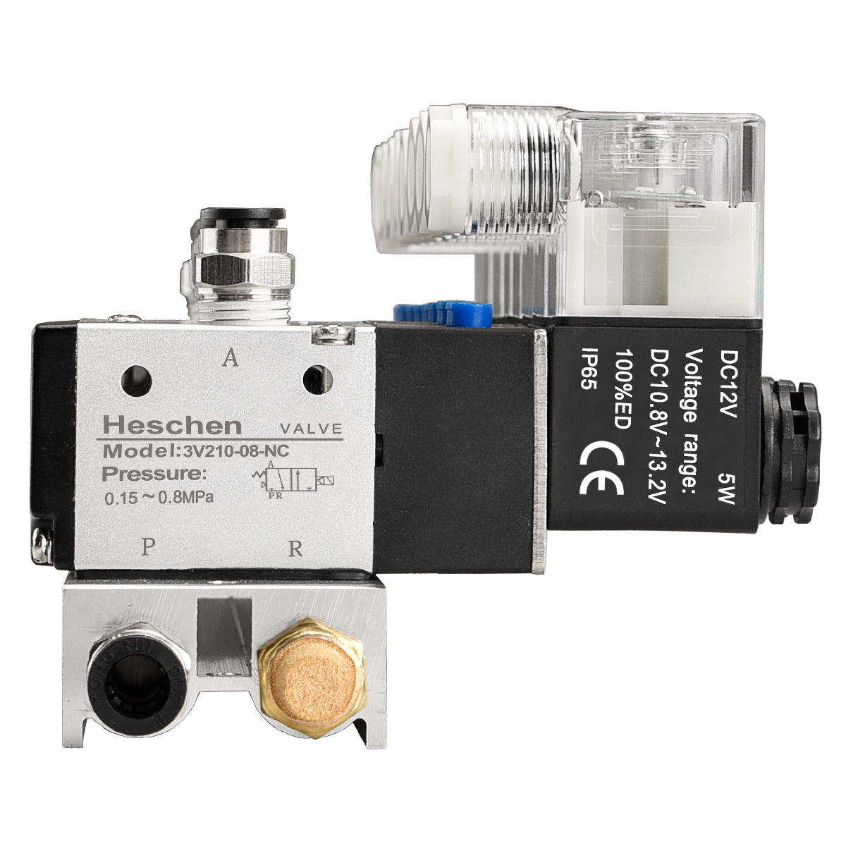 Heschen Electroválvula neumática eléctrica 4V210-06 DC 12V PT 1/8 5 Heschen Electroválvula neumática eléctrica 4V210-06 DC 12V PT 1/8 5