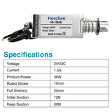 Heschen Solenoid Electromagnet HS-1564B 20mm Stroke 60N Push Pull Type Open Frame Linear Movement