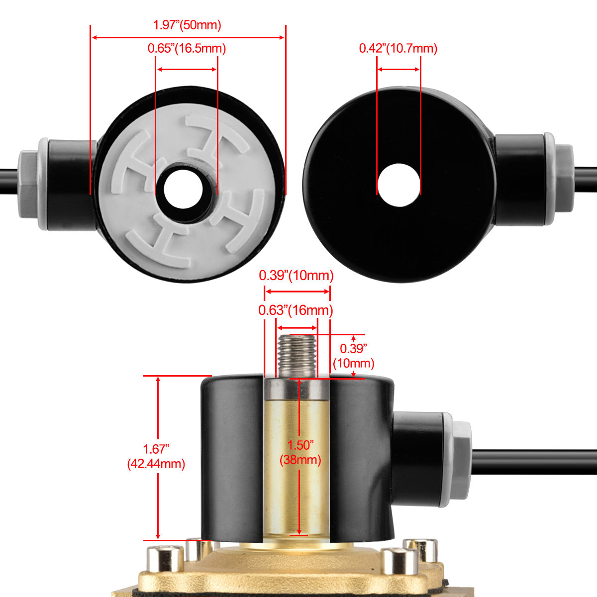Heschen Electric Solenoid Valve Coils, AC 220V, Electricity-Saving and Mute, for 2W Type Series Normally Closed Water Valve