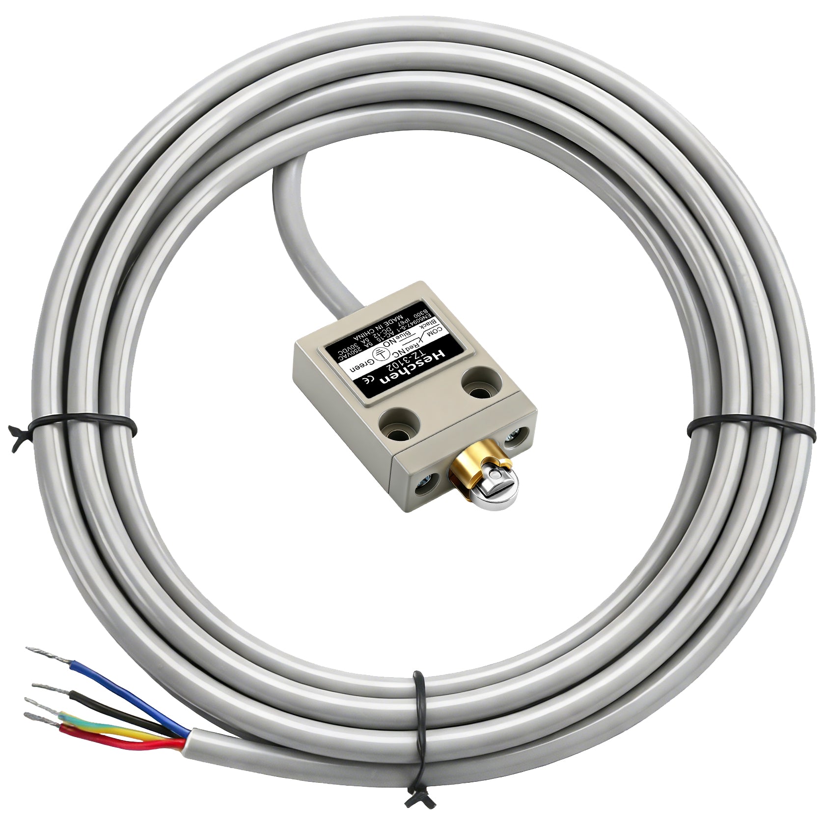 Heschen Limit Switch TZ-3102 1NO+1NC SPDT IP67 Stainless Steel Roller