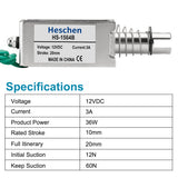 Heschen Solenoid Electromagnet HS-1564B 20mm Stroke 60N Push Pull Type Open Frame Linear Movement