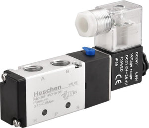 Heschen Electrical Pneumatic Solenoid Valve 4V210-08 PT1/4 12VDC/24VDC/110VAC/220VAC 5 Way 2 Position CE