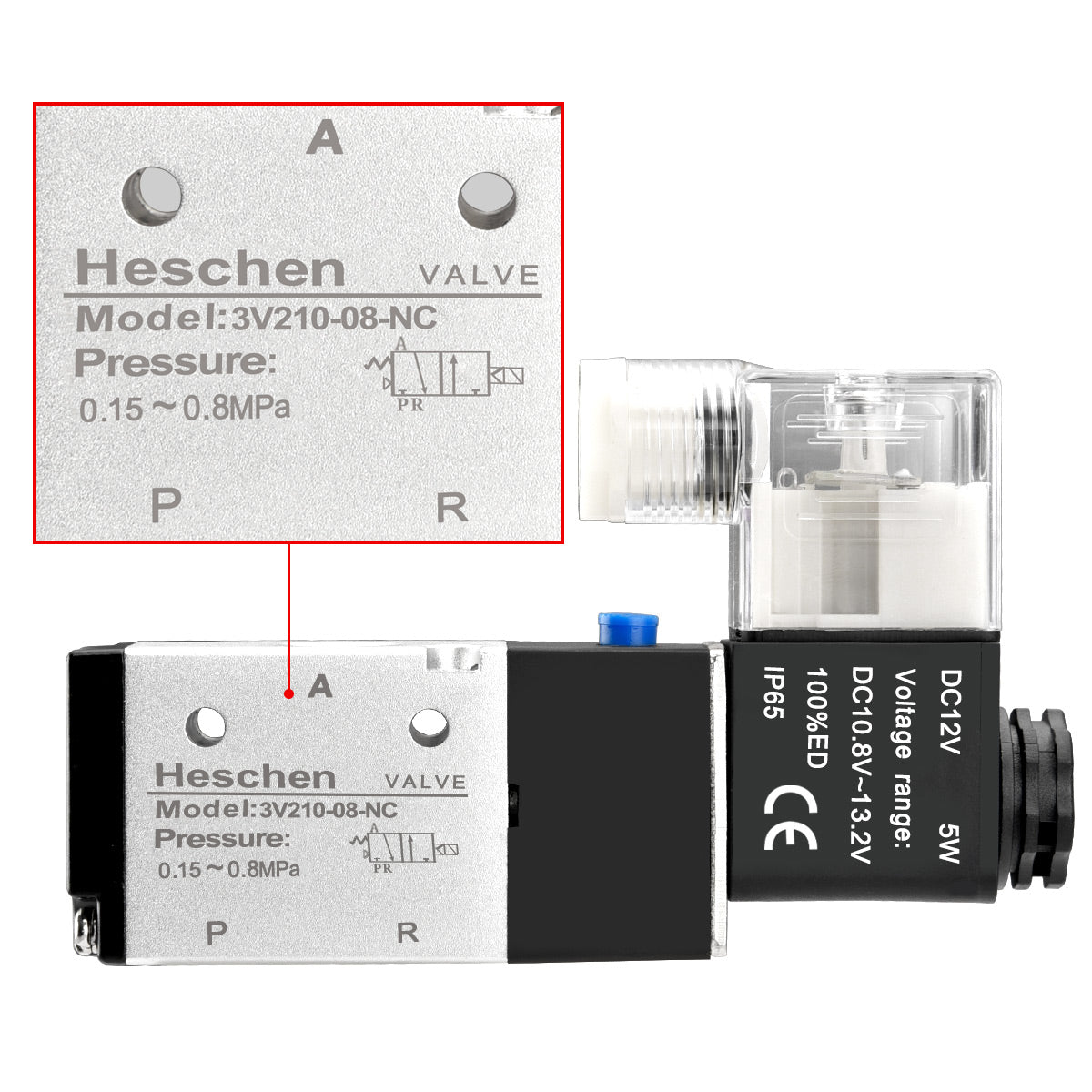 Valvola solenoide pneumatica 3V210-08 Valvola magnetica a gas aria di controllo elettrico a 3 Valvola solenoide pneumatica 3V210-08 Valvola magnetica a gas aria di controllo elettrico a 3