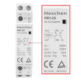 Household AC Contactor HS1-25 2 Pole 1NO 1NC 220V/230V Coil Voltage 35 mm DIN Rail Mount