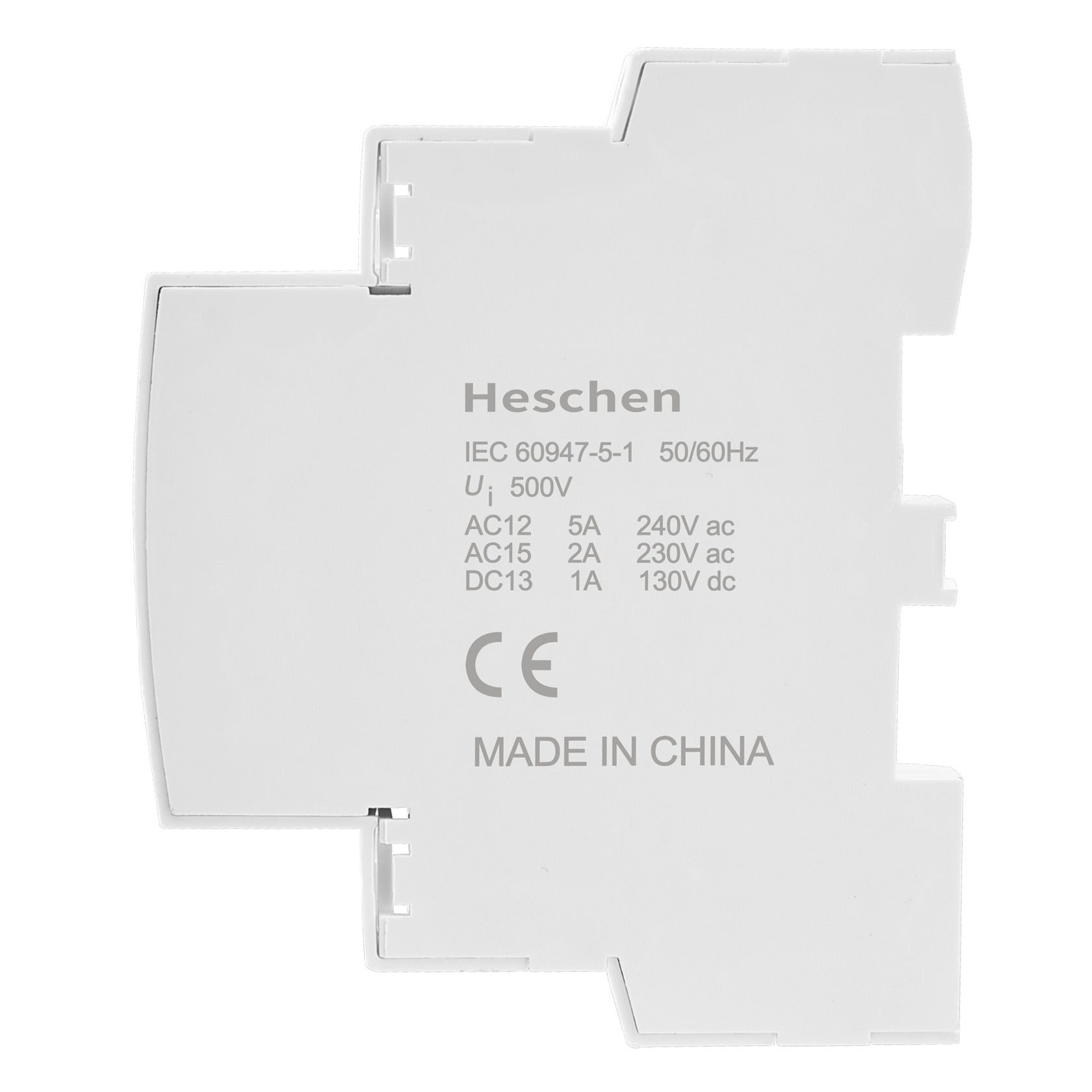 Heschen Auxiliary Contact for AC Contactors AS11/AS02/AS20 1NO+1NC/2NC/2NO 500V 50/60Hz Side Mounted