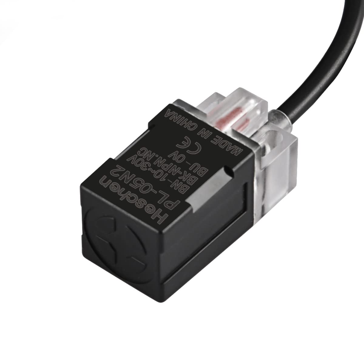 Heschen Square Inductive Proximity Sensor Switch, Non-Shield Type, PL-05N2, Detector Distance 5mm, 10-30VDC 200mA, NPN Normally Closed(NC), 3 Wire,Pack of 5