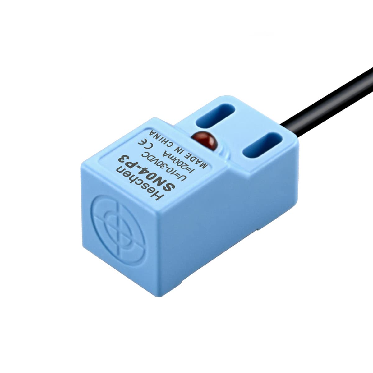 Heschen Square Inductive Proximity Sensor Switch, Non-Shield Type, SN04-P3, Detector Distance 5mm, 10-30VDC 200mA, PNP NO+NC, 4 Wire,Pack of 5