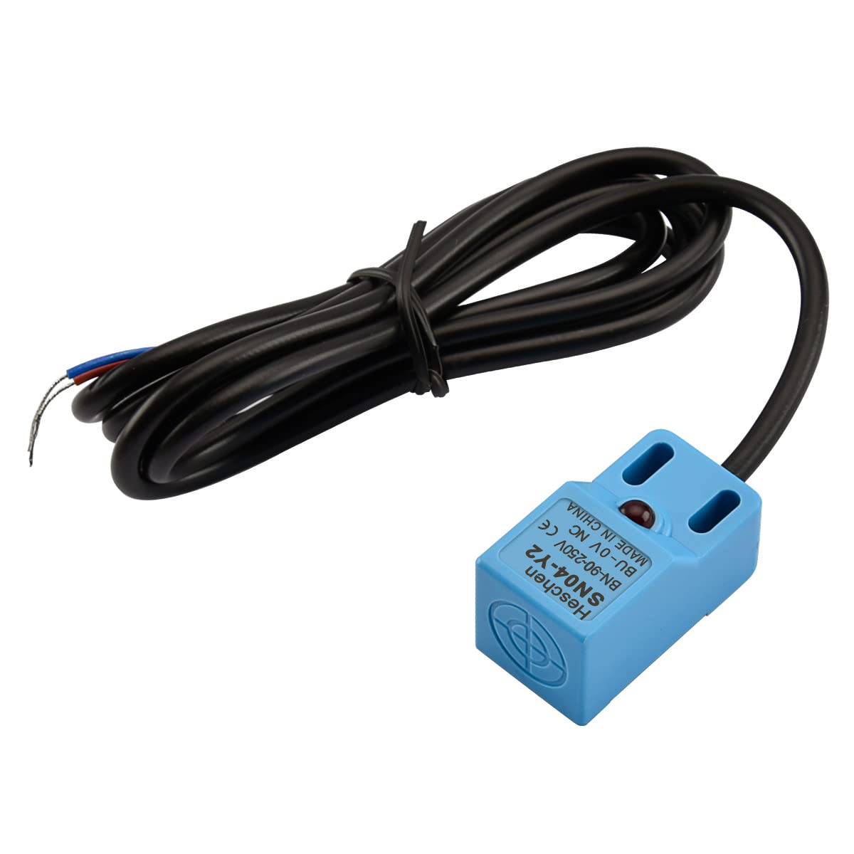 Heschen Square Inductive Proximity Sensor Switch, Non-Shield Type, SN04-Y2, Detector Distance 5mm, 90-250VAC 400mA, Normally Closed(NC), 2 Wire,Pack of 5