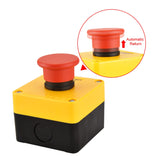 Heschen Red Sign Momentary Emergency Stop Switch Push Button Switch 1NO 1NC 660V 10A with Box