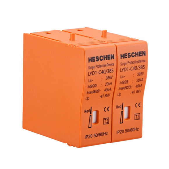 Heschen Surge Protective Device Module, LYD1-C40/385, 385V 20KA, Fire-Proof, Low-Voltage Arrester, 2PCS