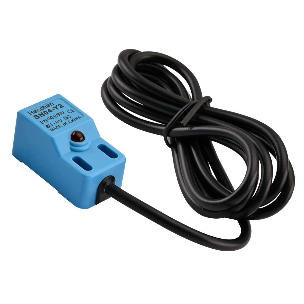 Heschen Square Inductive Proximity Sensor Switch, Non-Shield Type, SN04-Y2, Detector Distance 5mm, 90-250VAC 400mA, Normally Closed(NC), 2 Wire,Pack of 5