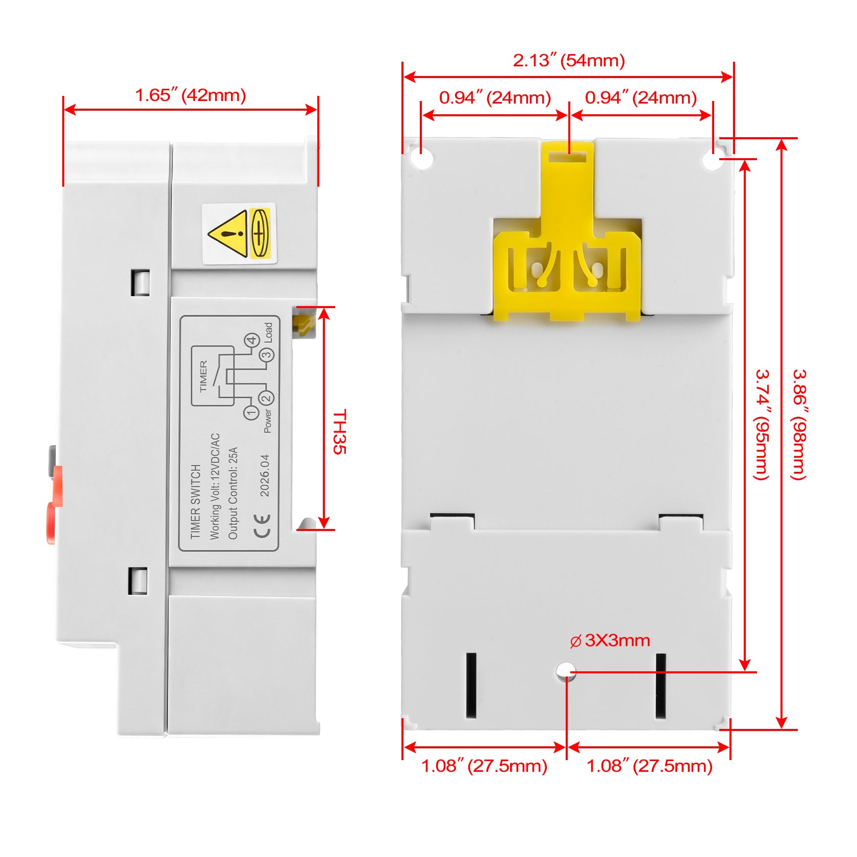 Heschen Digital Timer Switch LR316S-DST, DST Setting Function, 12V Input 220V AC Output, 1 Min to 168 Hours Time Range Programmable Time Relay