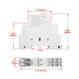 Household AC Contactor HSR1-25 2 Pole Two Normally Closed 220V/230V Coil Voltage 35 mm DIN Rail Mount