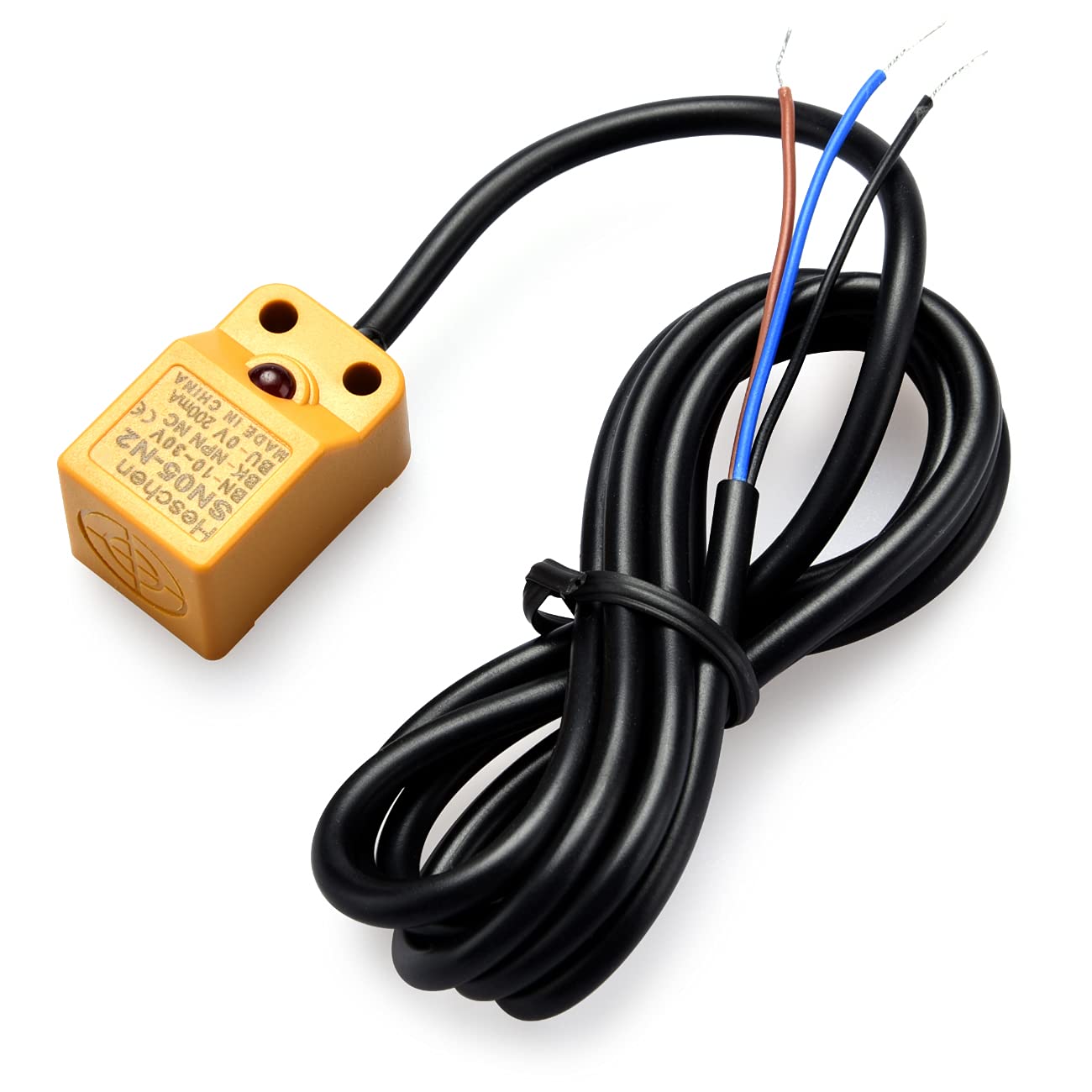 Heschen Square Inductive Proximity Sensor Switch Non-Shield Type SN05-N2 Detector Distance 5mm 10-30VDC 200mA NPN Normally Closed(NC) 3 Wire,Pack of 5