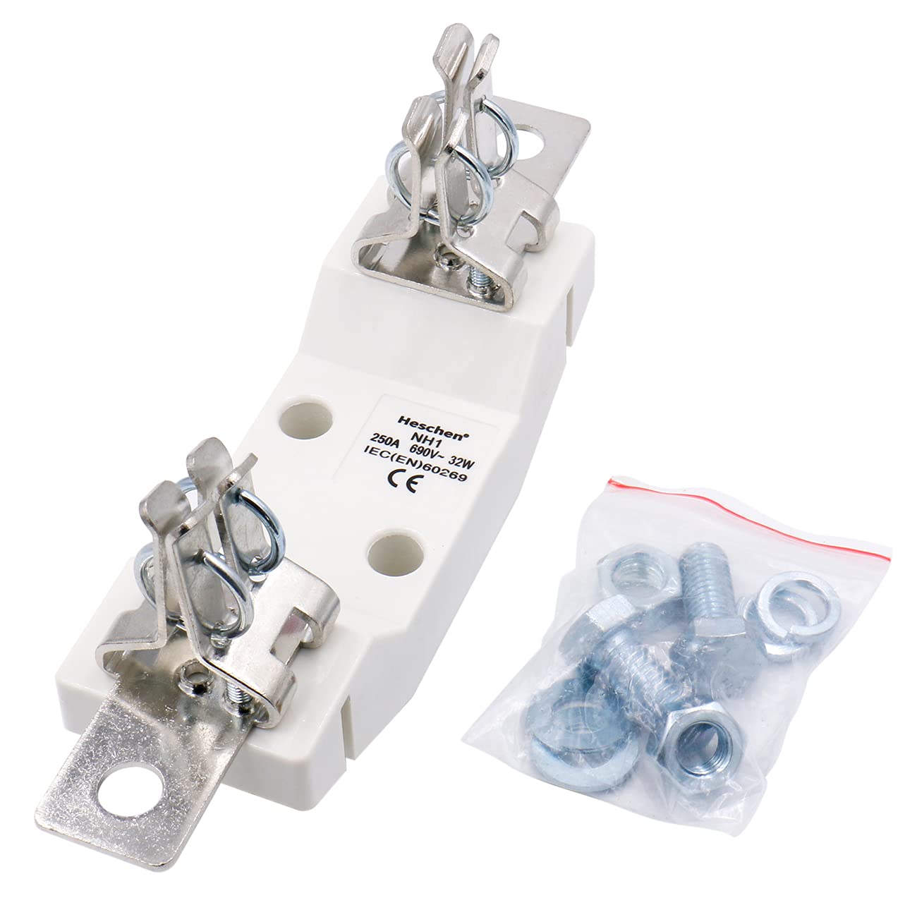 Heschen Ceramic Single-Pole Fuse Holder NH1 250A 690V 32W for NH Fuse-Link