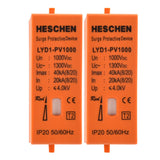 Heschen Surge Protective Device Module, LYD1-PV1000, 1000VDC 20KA, 35mm DIN Rail Mounting, 2PCS